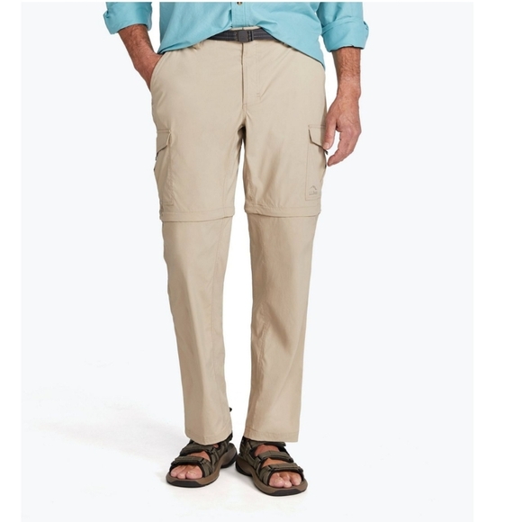 L.L. BEAN Khaki No Fly Zone Convertible TAIP Off Hiking UPF 50+. Size Large - Picture 3 of 11